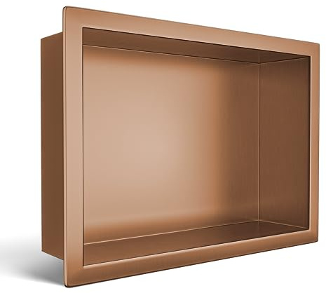 Balneo Wall-Box One Duschnische 30 x 20 x 10 cm, Edelstahl AISI 304, Kupfer | Edelstahl AISI 304, Rahmen 18,7 mm, 1 % Gefälle, 100 % wasserdicht, 10 J. + 2 J. Beschichtung