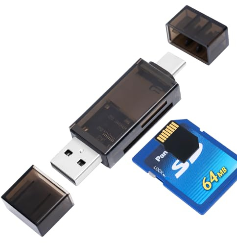leizhan USB/Tipo C Card Reader, TF Card/SD Card 2 en 1 Adaptador OTG para Lector de Tarjetas TF/SDXC/SDHC/Micro SD/Micro SD Oculto, Dual Slot Memory Card Reader