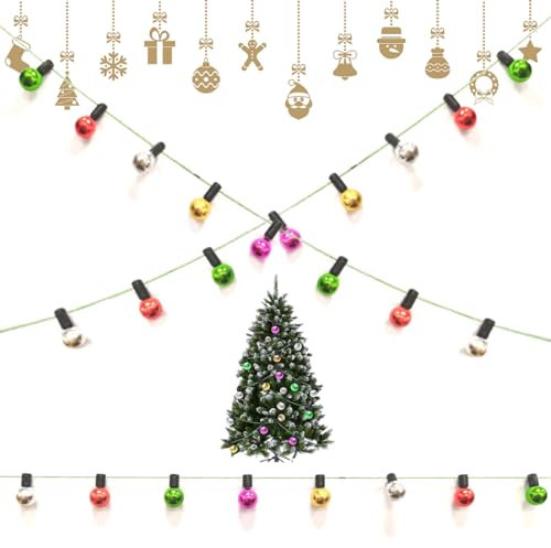 NETUME Accesorio Miniaturas para Casa de Muñecas, 45 cm Miniatura Accesorio Navidad Falso Lámpara, para Mini Árbol de Navidad, Puerta Elfo Navidad, Decoración de Jardín en Miniatura