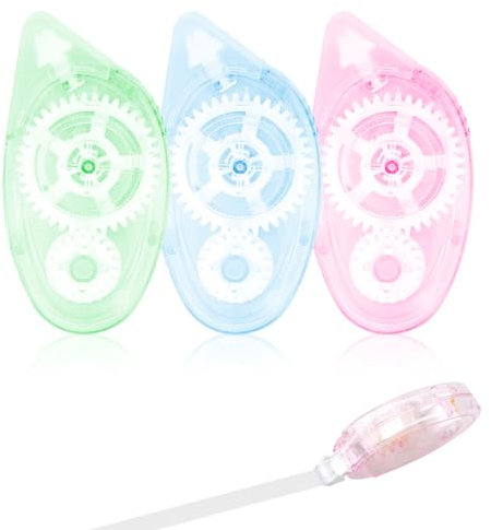 Tabanzhe 3 PCS Glue Roller - Double-Sided Tape, Permanent Adhesive Glue Tape Dispenser Transparent, Scrapbook Accessories, Scrapbook Runner Tape for Crafting, Photo, Journal, Cards