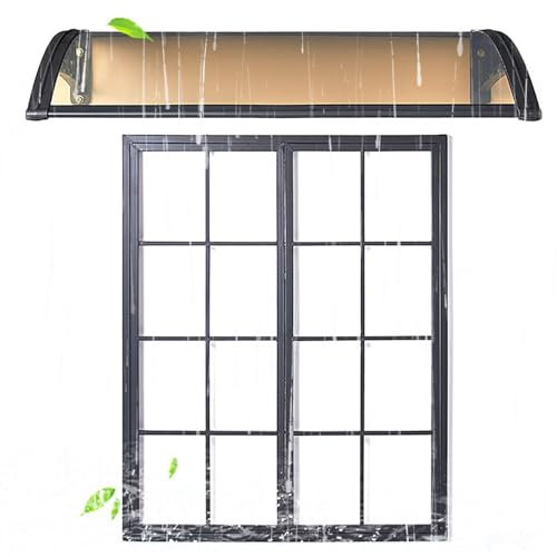 Haustür Vordach,Balkon überdachung,Vordach Für Haustür,Terassendach Fenstermarkise,Regenschutz und UV Schutz,Polycarbonat Platten Aluminiumhalterung,für Außen,Dach,Carport,Eingangstür (Color : Brown