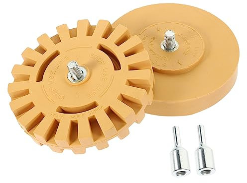 ORFOFE 2pcs Decal Remover Eraser Wheel Car Sticker Remover Rubber Wheel for Vinyl Removal Auto Detailing Tool