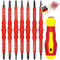 Insulated Screwdriver Set, 7 in 1 Chrome Vanadium Electrician Screwdriver Tool Kit, Ergonomic Handle Anti-Slip, Magnetic Interchangeable Multifunctional Screwdrivers Sets wiht Transparent Storage Box