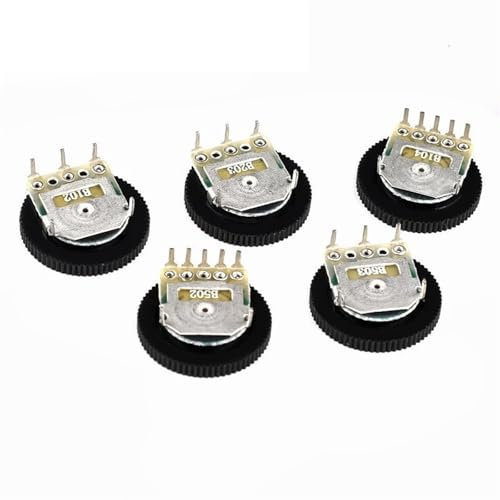 VYUHAksZ 10 Stück Double Dial Taper Volumen Rad Duplex Potentiometer B102 B103 B203 B503 B104 1K 2K 5K 10K 20K 50K 100K 3Pin 5Pin 16 * 2mm(3PIN B103 10K)