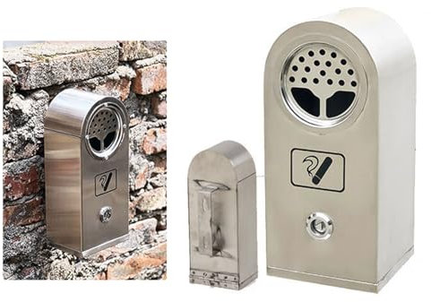 Wandaschenbecher für den Außenbereich, Edelstahl-Aschenbecher, Raucherstation, Metall-Zigarettenbehälter für kommerzielle Einkaufszentren und Kunstzentren