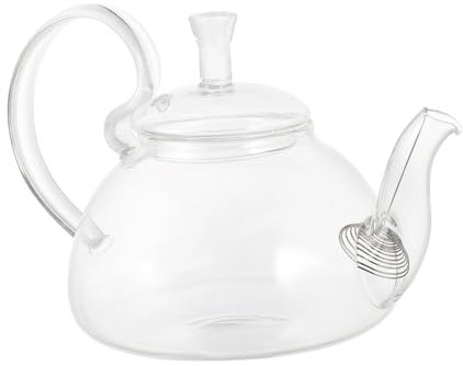 SHOWERORO Heat-Resistant 600ml Glass Teapot with Handle Handmade Household Glass Tea Kettle for Home Brewing Kung Fu Tea