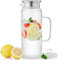 MESNEY 1580ml Glass Juice Jugs with Lid for Fridge, Heat Resistant Borosilicate Glass Water Jug for Hot and Cold Beverages, Water Carafe for Fridge, Ideal for Iced Tea, Coffee, Juice