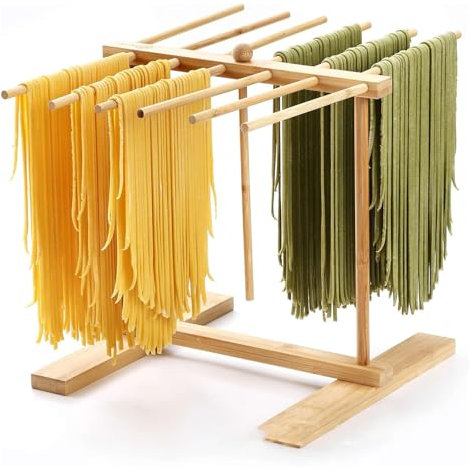 BDHI Y303-1 - Stendipasta pieghevole con 12 barrette e bacchetta, facile trasferimento e conservazione della pasta, 1 pezzo