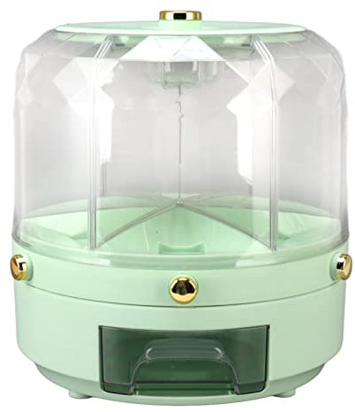 Rice and Cereal Storage Container 6kg Capacity 6 Grids Rice Dispenser 360° Rotating Food Storage Container Box (White)