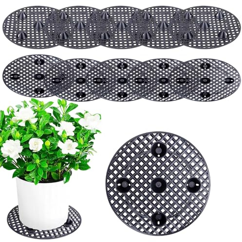10 stycken 30 cm krukunderlägg växter, blomkruka underlägg, blomkruka underlägg, blomkruka underlägg, dräneringsmaster, plantstativ inomhus och utomhus för plastväxter svart rund