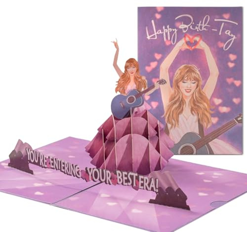 Fanimyholy Pop Up Biglietti Auguri Cantante, Biglietti Auguri Compleanno 3D, 3D Pop Up Biglietto di Compleanno, Scultura di Carta Tridimensionale Tour Mondiale, Regalo a Sorpresa per la Famiglia