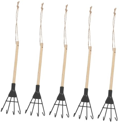 BESPORTBLE 5pièces Râteau à Main pour Jardinage Petit Outil Fer pour Désherber et Aérer Le Sol pour Petits Jardins et Entretien de Cours