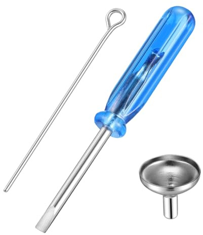 TOYZFRIENDY Embudos Mini para Rellenar Joyería de Cremación Kit de para Urnas Pequeñas Inoxidable Resistente Incluye Destornillador Azul para Colgantes y Relicarios
