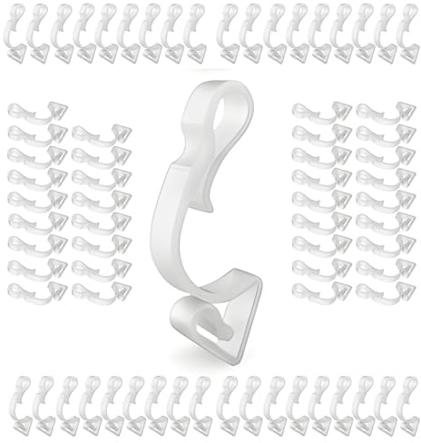 Fabulouz 80 Pcs Giant Guttering Hooks for Christmas Lights – Heavy Duty Weatherproof Clips for Hanging Outdoor LED Fairy, Icicle, String Lights – Large White Hangers for Roof and Garden Decorations