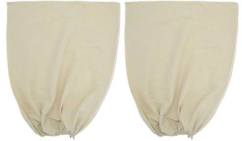 SEWACC Lot de 2 Housses Antigel en Toile de Jute Réutilisables 80X100 CM Cordon de Serrage Protection Hivernale Respirante pour Plantes en Pot et Arbustes d'Extérieur Couverture Jardin