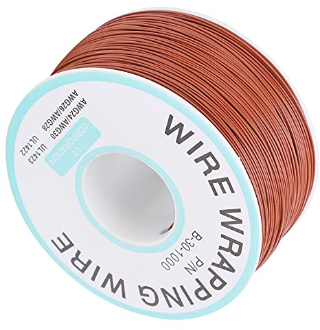 KIMISS Verzinnter Kupferdraht für Leiterplatten, 0,25 Mm Einadriger Draht für die Elektronik, Flexibler Verzinnter Kupfer-Überbrückungsdraht (BROWN)