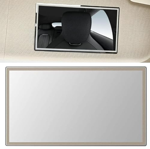 Car Sun Visor Makeup Mirror, Shatterproof Self-Adhesive, 11 x 6.5 cm | Polished stainless steel vanity mirror with adhesive backing for tool-free mounting in cars, SUVs, vans and trucks