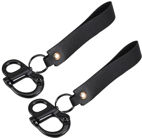 Zerodeko Grillete de Liberación Rápida de Acero Inoxidable 316 Negro 52 Mm con Mango de Pu, Juego de 2 Unidades, Grillete a Presión para Aparejo Marítimo, Rescate y Uso Industrial