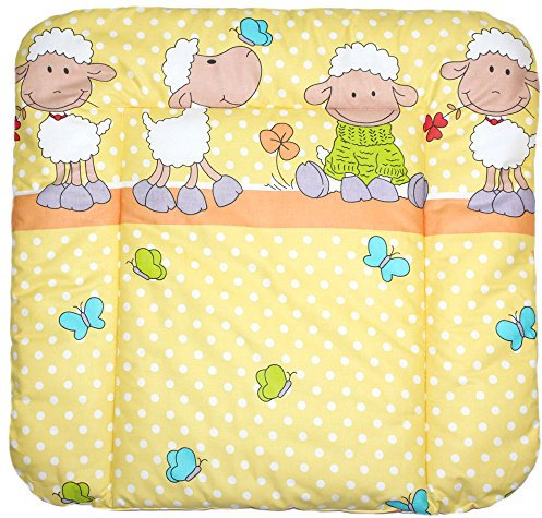 Baby Auflage Wickelauflage - Schaf GELB/ORANGE - 70x50 cm 70x70 cm 70x85 cm Wickeltischauflage 70x85 cm