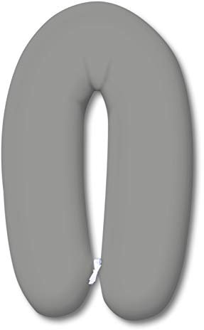 Amilian® BEZUG für Stillkissen Lagerungskissen für den Körper Lang Seitenschläferkissen 170 cm Grau 100% Baumwolle
