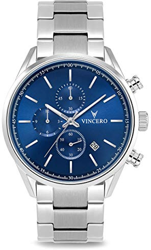 Vincero Luxury Chrono S Herren Armbanduhr - 40mm Chronograph Uhr Stahlband - Japanisches Quarz Uhrwerk