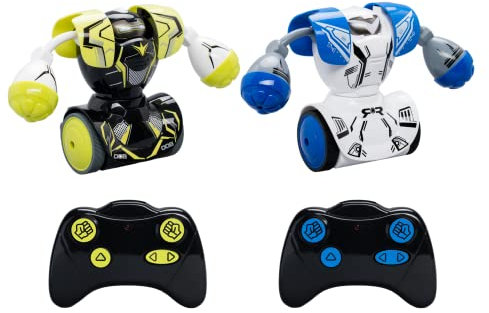 YCOO Pack 2 Robots Kombat Boxeur Télécommandé- Emballage Ecologique, Facile à Déballer - Avance Et Frappe l' Adversaire pour Le Mettre au Sol - Jouet 5,6,7,8,9,10 Ans, 54321,FFP