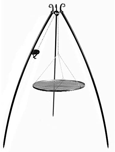 Grille barbecue suspendue sur trépied, treuil inclus, acier, CookKing, 11373