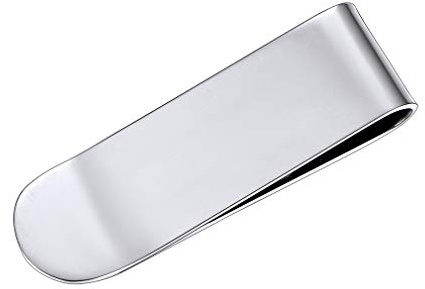 FaithHeart Edelstahl Geldklammer für Jungen, Glatte Geldschienklammer Silber/Gold/Schwarz, Eizigartiges Money Clip für Papa Freunden, Geschenk für Vatertag Valentinstag