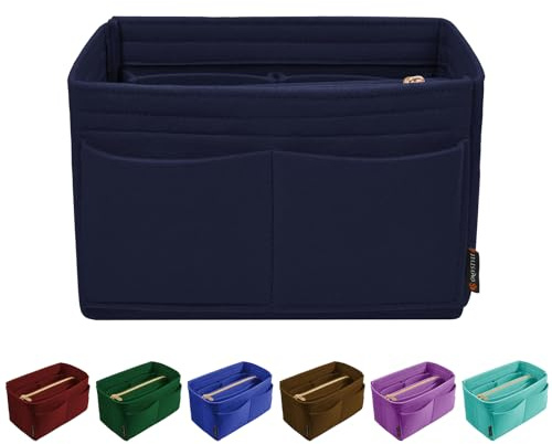 OMYSTYLE Purse Organizer Insert for Handbags, Felt Bag Organizer for Tote & Purse, Tote Bag Organizer Insert with 5 Sizes, Compatible with Neverful Speedy and More, Navy Blue, XL