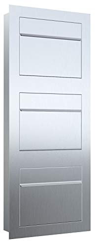 Buzón empotrado Sora for Three de acero inoxidable