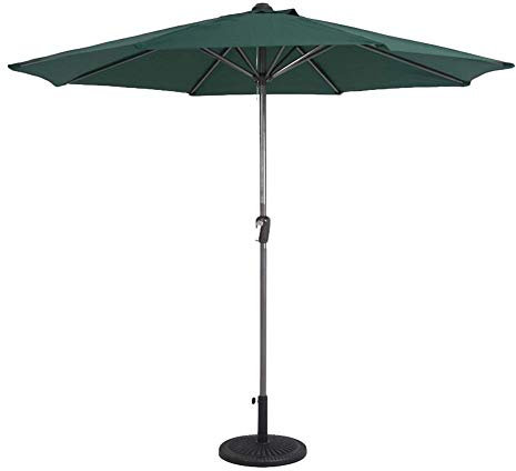 Sywlwxkq Sonnenschirme 9 'Outdoor Patio Market Tischschirm, tragbarer versetzter Sonnenschirm für Pool, Deck, Garten, Garten, Pool Indoor Outdoor Verwendung (Farbe: Dunkelgrün)
