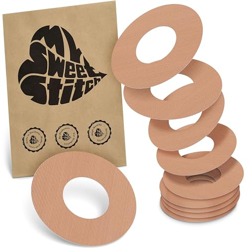MySweetStitch 10 Ringpatches für FreeStyle Libre 2/Select rund Beige | Stabilisiert ablösende Ränder, Mitte bleibt frei, wasserfest und flexibel, bis zu 15 Tage Halt