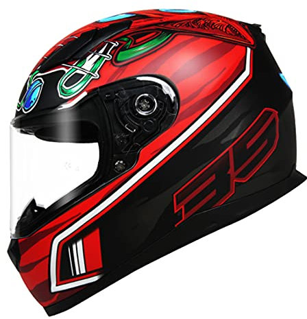 Integralhelme Flip-Up Motorradhelm Rollerhelm Herren Damen Modular-Helm Klapphelm Sturzhelm Full-Face Motorcycle Helmet Jet Helm Atmungsaktiver Mopedhelm DOT/ECE-Zertifizierung,Rot,XL