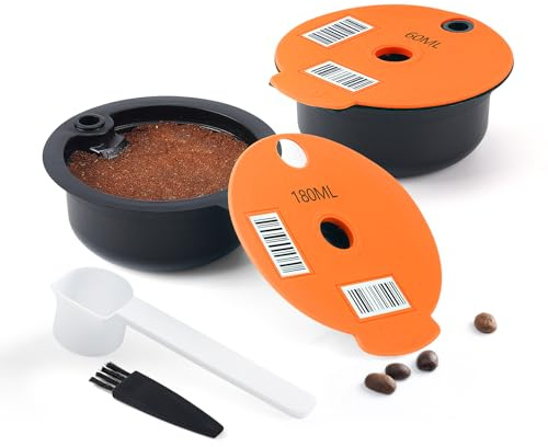 Capsule de café rechargeable pour Tassim0 B0sch, Capsule de café réutilisable Filtre à café pour Tassim0 B0sch 60 ml + 180 ml