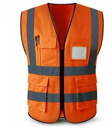 NTEK Hi Vis Vests & Jackets Set – High Visibility Safety Vests with Reflective Strips, Rail Orange, Universal Size, for Men & Women – Ideal for Construction, Car, Outdoor & Emergency Use
