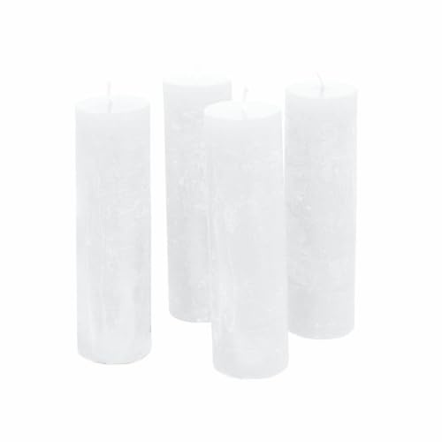 Loberon Kerze 4er Set Muriel, Creme | von Hand gefertigt, durchgefärbt & geruchslos, Lange Brenndauer, Advent, Adventskranz, Dekoration, Paraffinwachs