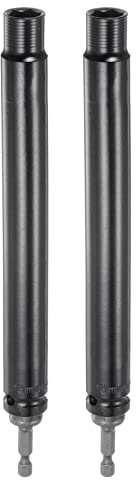 sourcing map 2pcs Extra Long Hollow Socket, 13mm x 200mm Deep Well Impact Nut Driver with 1/4 Quick-Change Hex Shank Power Drill Adapter