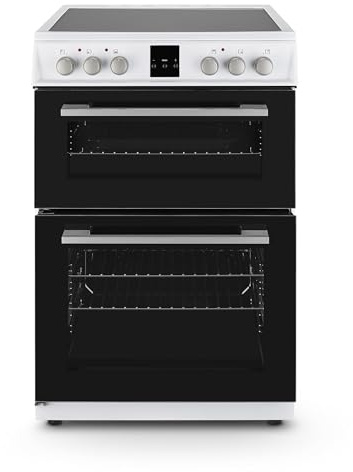 Montpellier MDOC60FW 600mm Double Electric Oven Ceramic Hob Fan Oven White