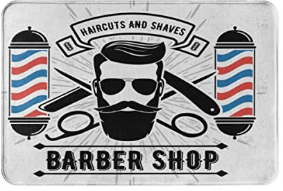 bailongma Barber Shop Vintage Sign Expert Barber Shop Tapis Flanelle Tapis Canapé Tapis Tapis Décoration Moderne Tapis B434 40×60CM