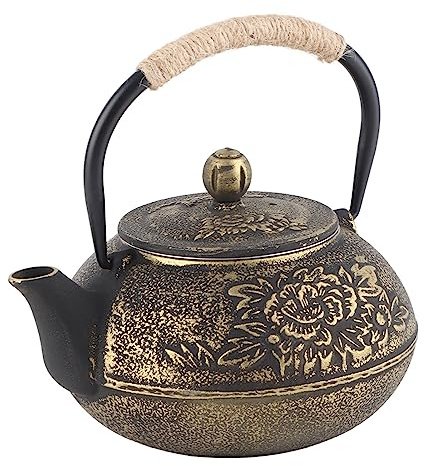Miokycl Teekanne aus Gusseisen im japanischen Stil, 900 ml, herausnehmbares Teesieb