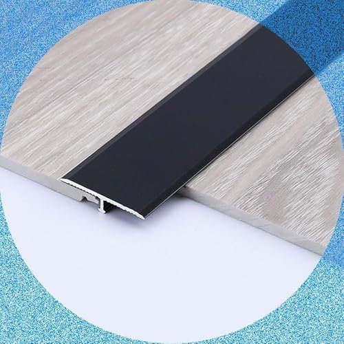 WInara Aluminium T-Profil Übergangsprofil Übergangsschiene Laminat L 90cm Übergangsleiste for Verbinden Von Bodenspalten (Color : Black, Size : 5pcs)