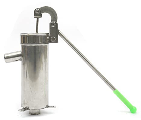 Manuelle Wasserpumpe Schwengelpumpe 32mm Edelstahl Manuelle Absaugpumpe Domestic Well Hand Shake Saugpumpe für Gärten Parks Teiche malerische Standorte 