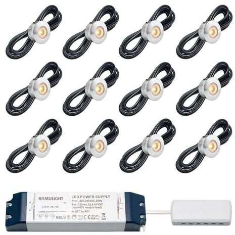 LED Einbaustrahler Aragon bas | Einbauleuchten - Deckenstrahler - Einbauspots - Downlight - Terrassenüberdachung | 3W - Dimmbar - Flach - 230V - IP44 - Warmweiß | Set mit 12 Stück