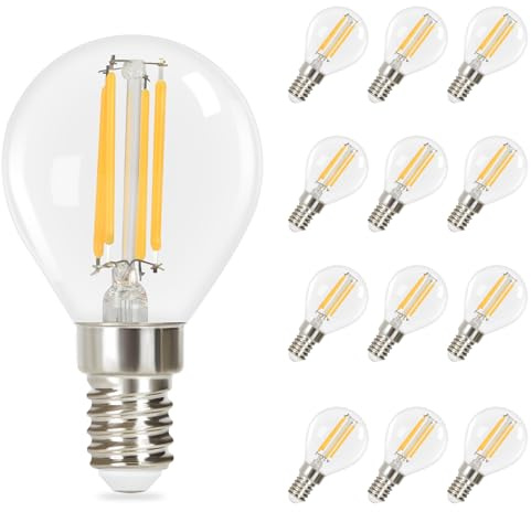 GBLY 12er LED Glühbirne Lampe E14 Vintage Edison Glühlampe Warmweiß | Filament Leuchtmittel G45 2700K Bulbs 4W Retro Birne Hochwertiges Glas Energiesparlampe für Hotel Café Haus Bar