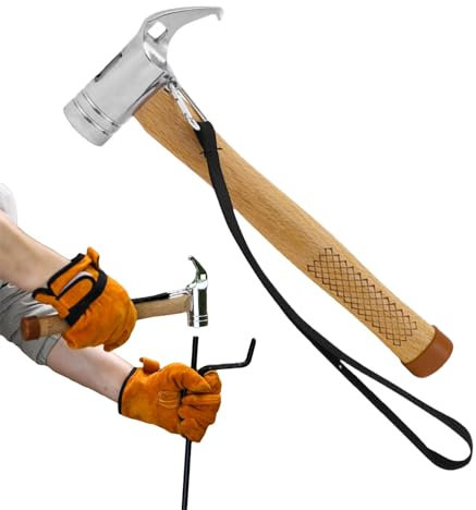 HunicandIU Camping Hammer Pfahlentferner, Hammer für Zeltheringe,Mallet Hammer Zelthammer - Hammer mit Holzgriff, Pfahlhammer, Campinghammer, Zeltpfahlhammer, Campingausrüstung