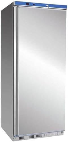 MBH - Congelador vertical profesional INOX con estantes para hostelería. Armario congelador industrial 600 litros acero inoxidable con estanterias para restaurante, panadería y pastelería.