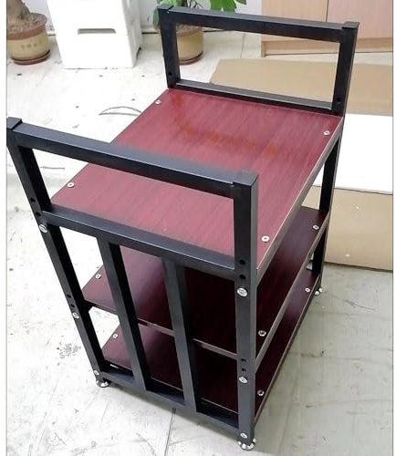 ZIUSFAC Estante De Audio Moderno Mueble Equipo HiFi Abrir Audio Rack Estantería De Componentes Estéreo Multifuncional Armario Consola De Videojuegos Soporte 50x40x70cm(Teak,3 Tier)