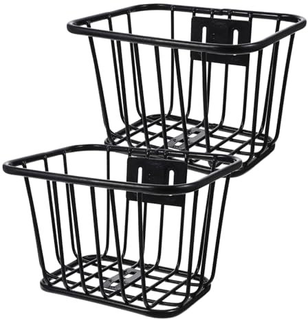 BELLIFFY 2st Fahrradkorb Drahtkorb Für Fahrräder Fahrrad Aufbewahrungskorb Rahmenkorb Für Mountainbikes Fahrrad-frontkorb Fahrrad Lenkerkorb Fahrrad Gepäckträger Fahrradlenkerkorb Eisen