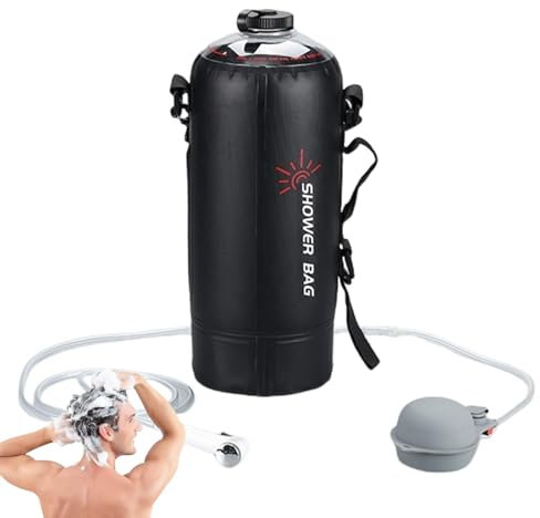 Wpsagek Outdoor-Duschtasche, Outdoor-Dusche, Wassertasche, tragbare Campingdusche mit Fußpumpe, Outdoor-Dusche für Camping, Wandern, Klettern
