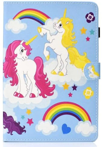 Hülle für iPad Mini 7 (2024), Ultra Schlank Premium Leder Brieftasche Schutzhülle Flip Case Cover mit Ständer Handyhülle für iPad Mini 7 (2024) Einhorn